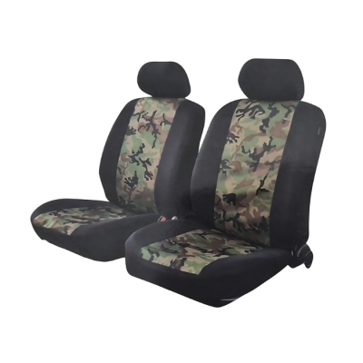 1+1 Huse universale pentru scaunele din fata – tapiterie textila pentru autoturism, microbuz si SUV – culoare camuflaj negru-verde