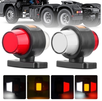 Set de 2 Lampa Laterala Gabarit LED cu efect neon pentru camion, remorca, TIR, van, rulota etc. 12–24V, rosu-alb-portocaliu