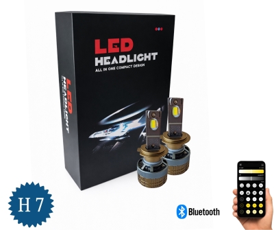 Set Becuri LED H7 Smart – CSP Dual Color 3500K – 6500K, Bluetooth APP, CANBUS, 70W, 12-24V