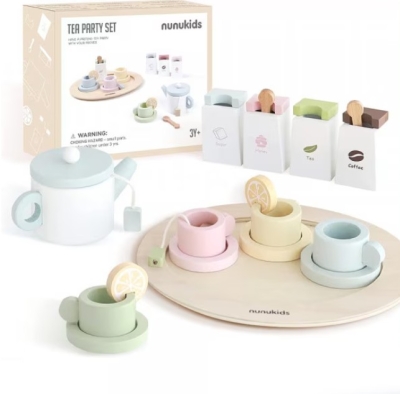 Set de Ceai din lemn, 21 piese, multicolor