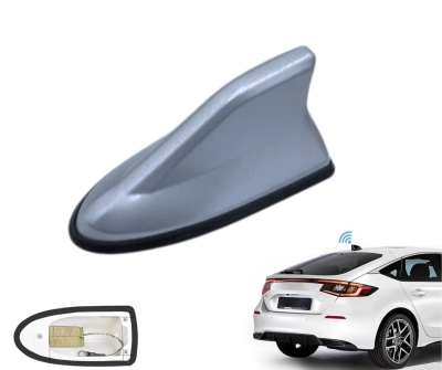 Antena auto activa tip shark fin cu amplificator integrat – universala, imbunatateste semnalul, Gri