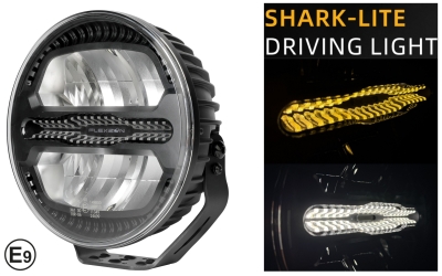 LED Proiector auxiliar halogen Flexzon Ø228mm 12-24V, 175W, 11000 lm, DRL portocaliu/alb si lumina de avertizare cu 4 moduri E-mark IP67/69K