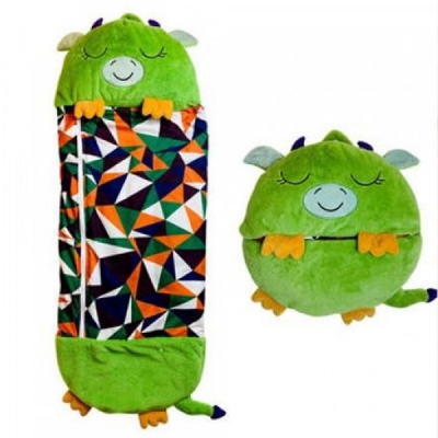 Sac de dormit pentru copii Happy Nappers "Dinozaur" – perna si sac de dormit intr-unul singur 180x70 cm