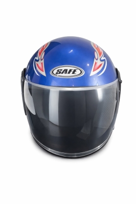 Casca cu viziera pentru motor, scuter, ATV - marime M/L, albastru metalizat