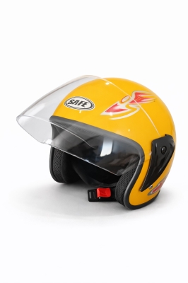 Casca cu viziera pentru motor, scuter, ATV - marime M/L, galben metalizat