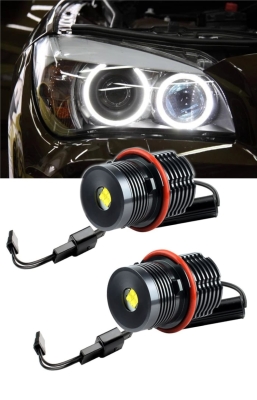 Set becuri LED Angel Eyes pentru BMW - CANBUS, lumina alba rece, Plug & Play