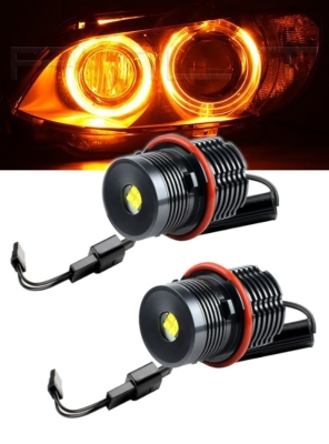 Set becuri LED Angel Eyes pentru BMW – CANBUS, lumina portocalie, Plug & Play