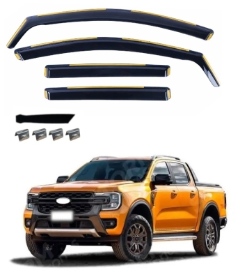 Set de 4 Paravanturi auto de vant pentru geamuri fata si spate pentru Ford Ranger IV (Double Cab) 2023+