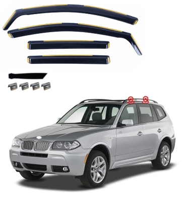 Set de 4 Paravanturi auto de vant pentru geamuri fata si spate pentru BMW X3 (E83) 2003-2010