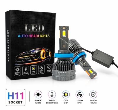 Set becuri LED H8 / H9 / H11 – 12V-24V, 60W, 6500LM, 6000K, CANBUS fara erori