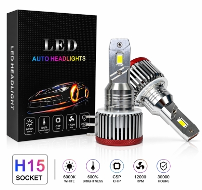 Set becuri LED H15 – 12V-24V 60W 6500LM 6000K CANBUS fara erori