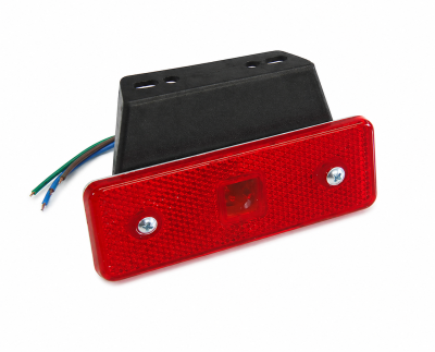 12V Lampa laterala gabarit LED cu suport, Rosu 4 LED - 110 x 40 mm