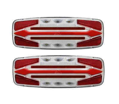 Set stopuri LED cu 5 functii pentru camion, remorca si rulota – Pozitie Neon, Stop, Semnalizare Dinamica, Marsarier si Ceata, 12V-24V