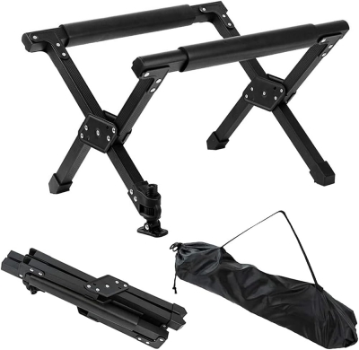 Suport Pliabil pentru Frigider Portabil / Cutie Frigorifica – Aluminiu Premium, Picioare Reglabile, Pliabil - Negru
