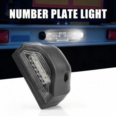 Lumina  cu dioda cu LED pentru placuța de inmatriculare 12V pentru remorca, autobuz, rulota, platforma, negru