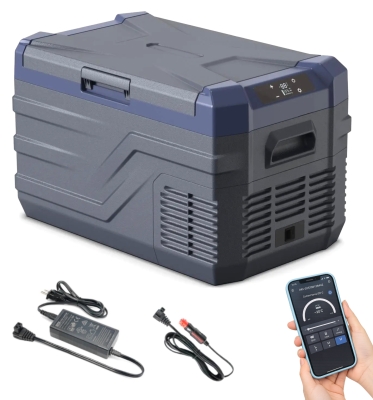 Lada Frigorifica Electrica Smart Flexzon, Control prin Aplicatie, Bluetooth, 12V/24V, 100-240V, 26.8L - Gri