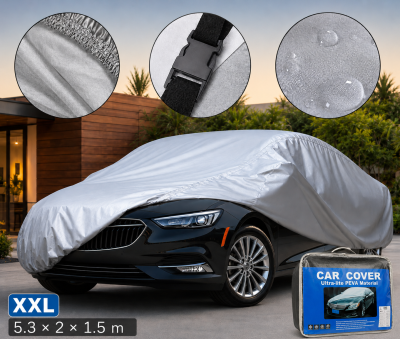 Prelata Auto Premium XXL 520 x 200 x 150 cm, Impermeabila, Protectie UV, cu Geanta Depozitare, Gri
