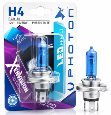 Bec Halogen H4 Photon Xenon Vision 12V 55/60W 5000K – Lumina Alba Rece