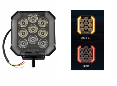 LED Stop-Halogen Demmon 6" 27W E-MARK (ECE R148/R10) IP67, 9-32V, Lumina dispersata, Stop rosu / Pozitie rosie si Semnalizare dinamica portocalie