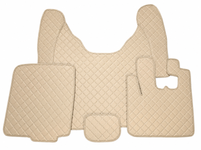 Covorase Auto din Piele Ecologica pentru DAF XF 105, Cutie Automata, Matlasate, Premium, Culoare Bej