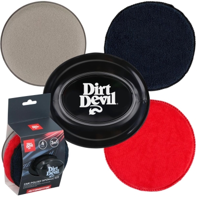 Set 3 bureti pentru polisare DIRT DEVIL – Ø 12,5 cm, cu maner ergonomic pentru polisare manuala