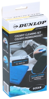 Set laveta din microfibra si burete pentru curatarea interiorului auto DUNLOP – aroma Ocean