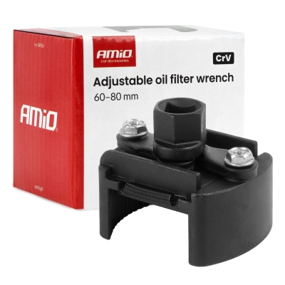 Cheie reglabila pentru filtru de ulei AMiO, 60-80 mm, otel CrV, pentru montare si demontare