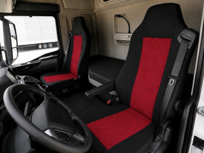 Set huse scaun auto Flexzon pentru camion MAN GA, TGL, TGX, TGS, rosu