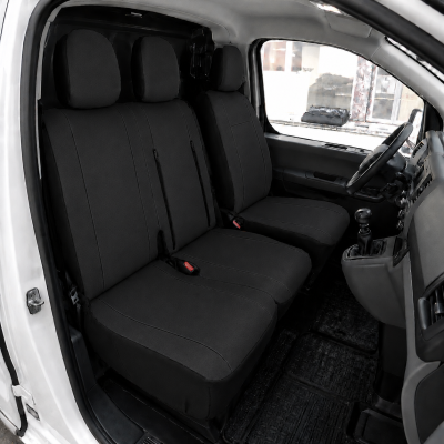 2+1 Set Huse Scaune Pentru Peugeot Expert, Piele Ecologica, Negru, 7 Piese
