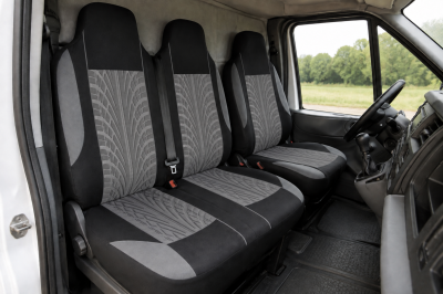 Set 2+1 Huse Scaune Auto VAN Textil Gri/Negru