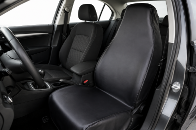 Husa Scaun Auto Protector, Universala, Rezistenta la Apa, Piele Ecologica, Negru, 1 Piesa