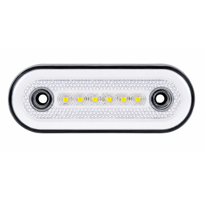 Lampa Laterala Gabarit LED Ovala 12-24V, Alba, 24 LED, Efect Neon, 115 x 44 mm