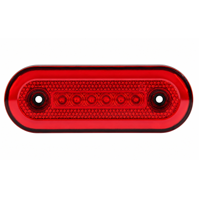 Lampa Laterala Gabarit LED Ovala 12-24V, Rosie, 24 LED, Efect Neon, 115 x 44 mm