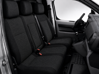 2+1 Huse Scaune Auto Fata pentru Peugeot Expert 2016+, Textil, Negru, 7 Piese