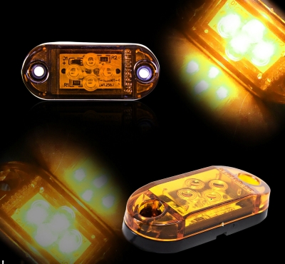 Lampa Laterala gabarit LED cu 4 LED-uri SMD – Portocaliu, 12-24V