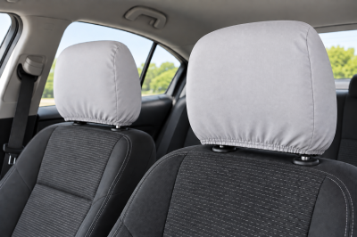 Set 2 Huse Tetiere Auto Universale, Material Elastic, Alb