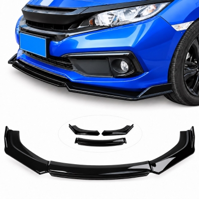 Prelungire Bara Fata Universala, Lip Spoiler Auto Tuning, 4 Piese, ABS, Negru Lucios, 180 cm