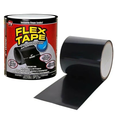 Banda Adeziva Impermeabila FLEX TAPE, Cauciucata, pentru Reparatii si Etansare, 10 cm x 152 cm, Negru