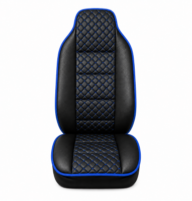 Husa Scaun Auto universala pentru scaun individual de camion, piele ecologica negru/albastru Scania, Volvo, MAN, DAF, Mercedes, Renault, Iveco