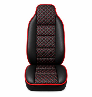 Husa Scaun Auto universala pentru scaun individual de camion, piele ecologica negru/rosu Scania, Volvo, MAN, DAF, Mercedes, Renault, Iveco