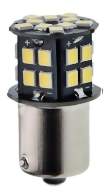 Bec LED, 30 SMD, BA15S 1156 (P21W), pini opusi (180°) - 24V, lumina alba