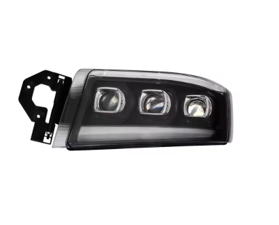 Far LED stanga cu 3 lupe pentru Renault Premium 24V – DRL Alb + Portocaliu, Startup Effect