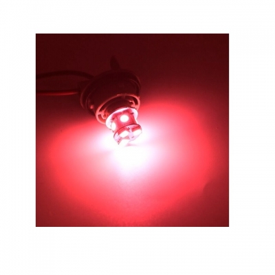 Bec LED, 22 SMD, BA15S 1156 (P21W), Pini opuși 180°, Opposite, 12V, Lumină Roșie