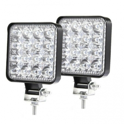 Set 2 LED Proiectore Flexzon 48W , 8.5 x 8,5 cm, 12/24V , Lumina Alba 6500K