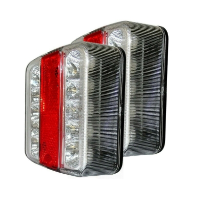 Set 2 Lampi Led Stop Auto Flexzon, 5 Functii, 14 Leduri, Remorca, Camion, Trailer, 12-24V