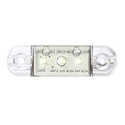 Lampa De Gabarit LED, Alba, E-Mark, 3 Leduri, 12V-24V, 8.4cm, pentru Remorci, Autoutilitare, Camioane