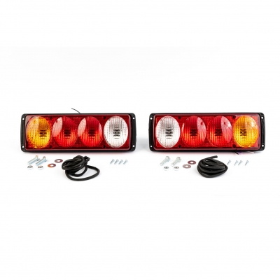 Set 2X Lampi Stop Auto Flexzon, Cu Cablu, 5 Functii, 12V - 24V, 314mm x 100mm x 65mm, Pentru Remorca, Camion, Trailer