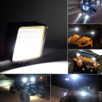 LED Lampa Flexzon Lumina Ceata Iluminat Alb / Portocaliu 126W 12V / 24V Flood Beam Exterior Jeep Cabina