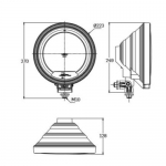 Proiector Halogen, Flexzon, Lampa Ceata, Spot , 12/24 V , Sticla Relief Albastra, 23cm