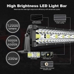 56 Cm LED Bar 9D 390W 12000lm 12V-24V  TRI-row Spot & Flood Combo Beam